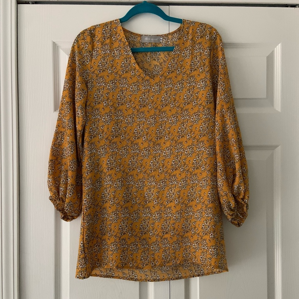 Floral Yellow Blouse